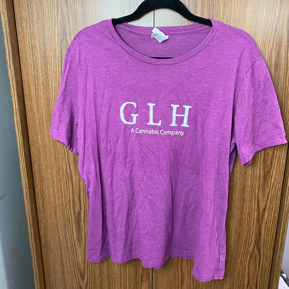 Bella Canvas GLH Cannabis Company T-Shirt Womens XL Purple Graphic Tee